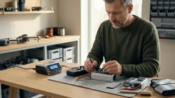 Drönarbatteri guide illustrerad som tillbehör hos Drönarnytt