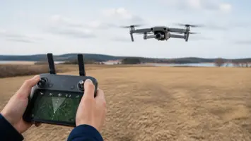 Drönare med GPS illustrert som guider hos Drönarnytt