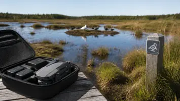 Drönare i naturreservat illustrert som guider hos Drönarnytt