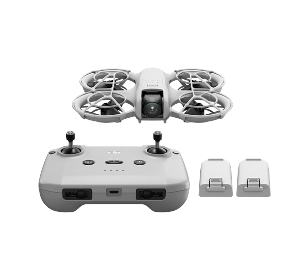 DJI Neo Fly More Combo med extra batterier på vit bakgrund