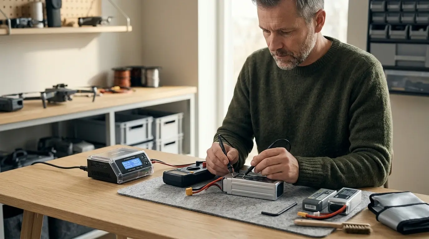 Drönarbatteri guide illustrerad som tillbehör hos Drönarnytt