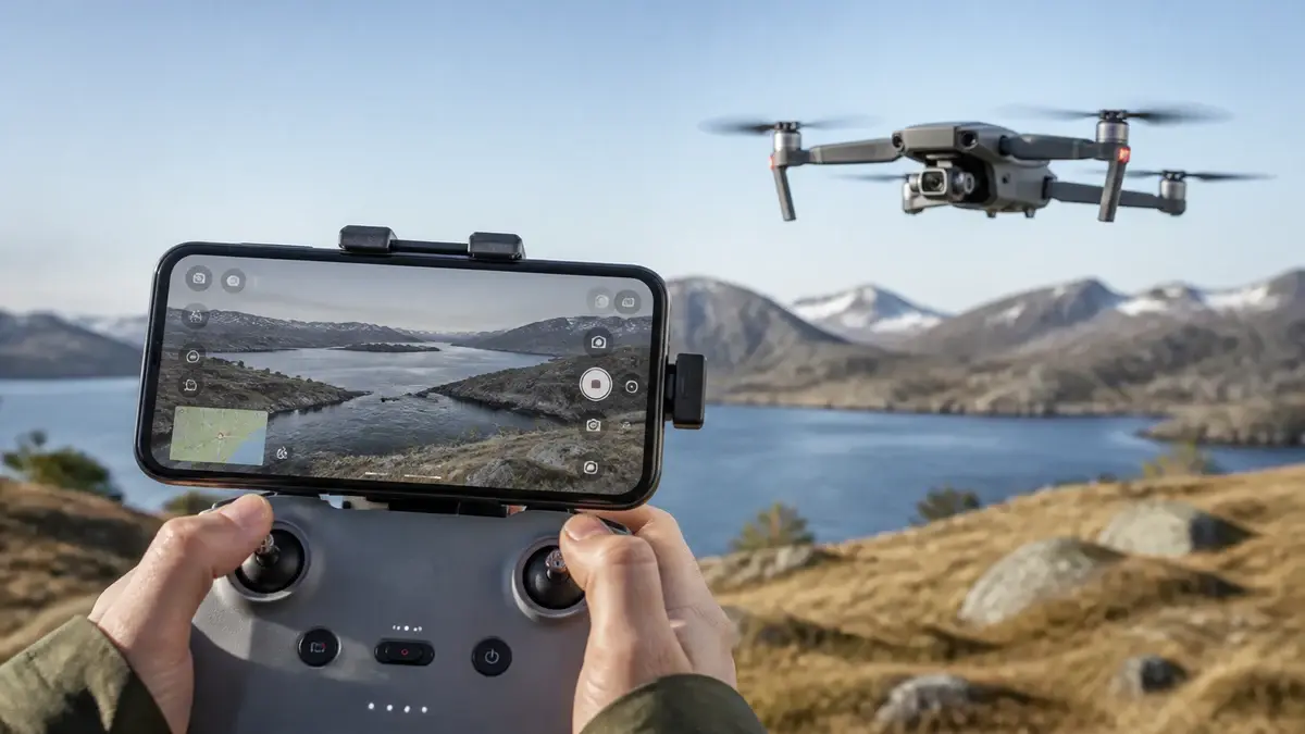 DJI Fly-appen illustrert som guider hos Drönarnytt