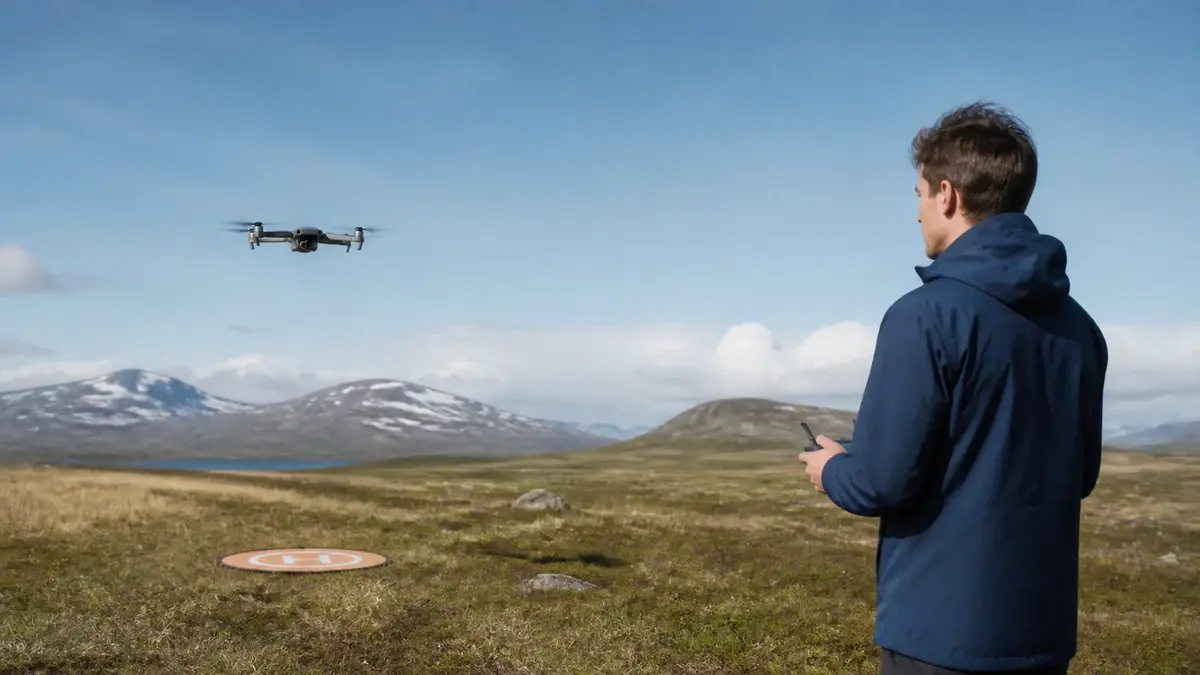 Flyga drönare illustrert som guider hos Drönarnytt