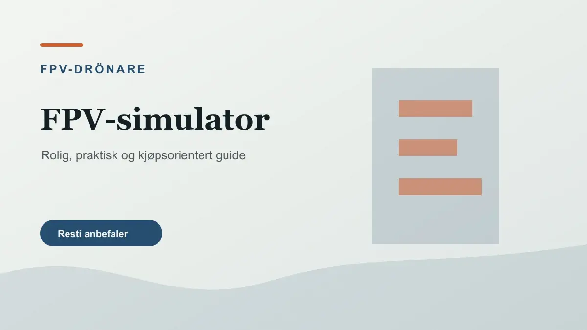 FPV-simulator illustrert som fpv-drönare hos Drönarnytt